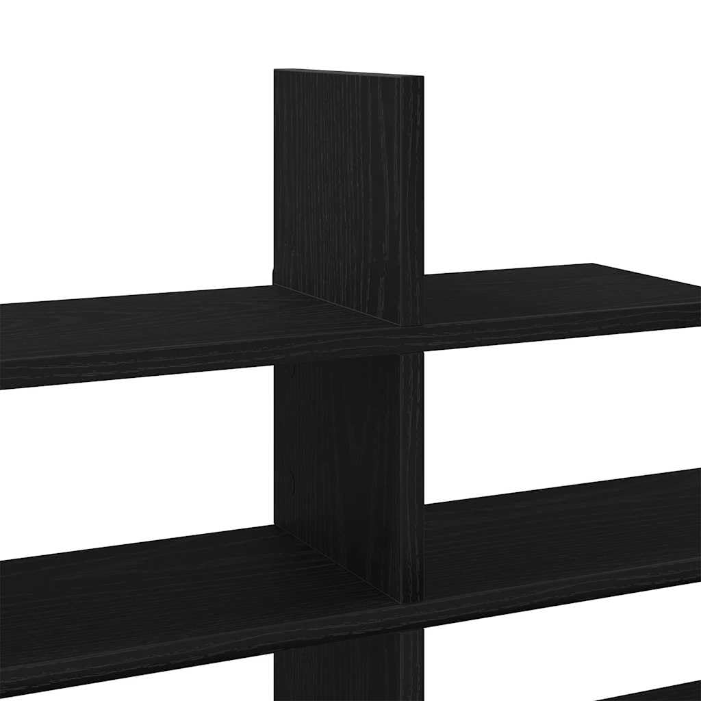 Wandregal Schwarz Eichen-Optik 124,5x18x60,5 cm Holzwerkstoff | Schwebend montierbar, pflegeleicht mit feuchtem Tuch, platzsparend für Wohnzimmer