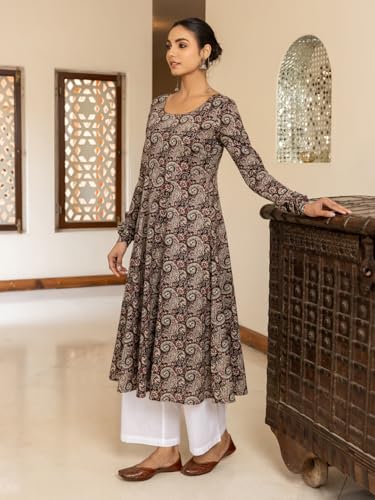 Image of FIORRA Women Cotton Regular Anarkali Kurta