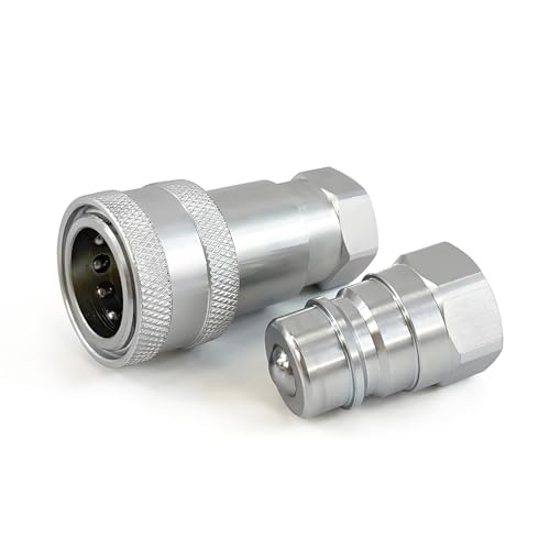 Image of 3 /8 inchBody 3 /8 inch NPT Thread Ag ISO 5675 Hydraulic Quick Connect Pioneer Style Coupler with Dust Caps