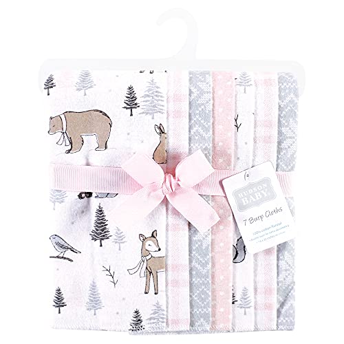 Image of Hudson Baby Unisex Baby Cotton Flannel Burp Cloths, Winter Forest, One Size