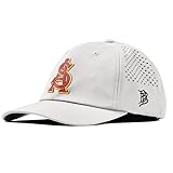 Branded Bills Officially Licensed x Arizona State Sun Devils White Performance Dad Hat ASU Baseball Maroon and Gold PVC