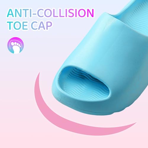 Image of Cloud Slides for Kids,Boys Girls Shower Slippers Bathroom Pool Sandals,Toddler Home House Open Toe Comfy Thick Sole Slippers,Summer Non-Slip Beach Shoes