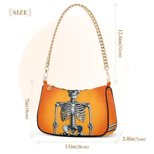 Halloween Skeletons Shoulder Bag for Women, Handbag with Chain Strap, Soft Purse Tote Bag for Ladies2