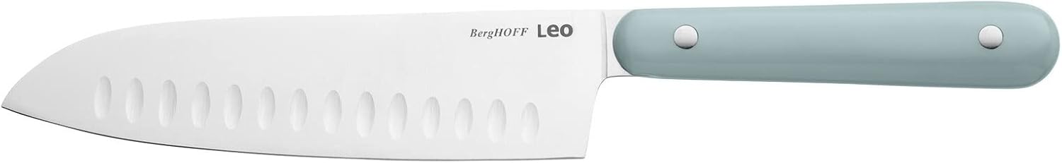 BergHOFF Slate 7Pc Knife Block Set, Kitchen Knives, Wood Block, Stainless Steel Sharp Blade, Anti-skid Base, Strong Magnet for Scissors