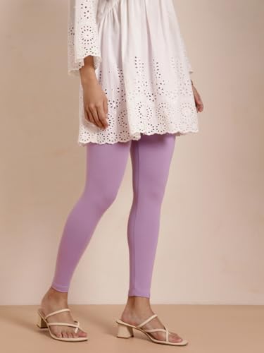 Image of TWIN BIRDS Super Stretchable Cotton Elasthane Fabric Ankle Length Leggings for Women