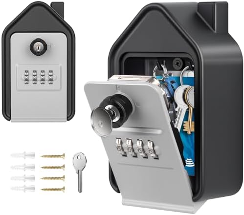 Amazon.com: HUANLANG Wall Mounted Lock Box, Large Key Lock Box with Key ...