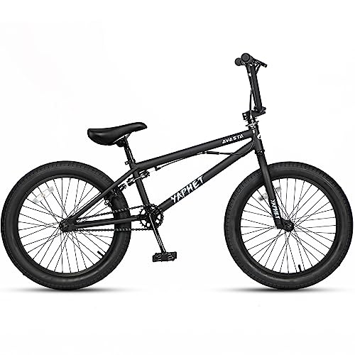 Foto von AVASTA 20 Inch Kids Bike Freestyle BMX Fahrräder für 6-14 Jahre alte Jungen und Anfänger mit 4 Pegs, Schwarz