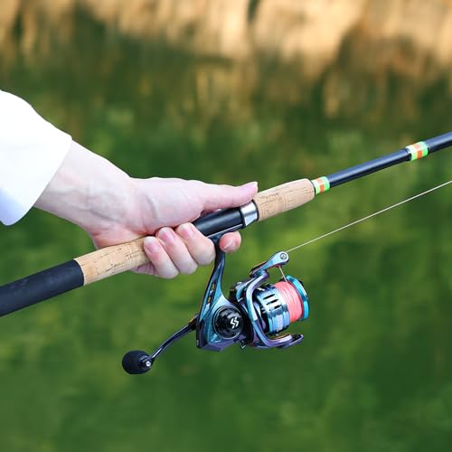 Sougayilang Feeder Rute mit 3 Tips Protable Angelstange, 3000 Größen Spinnrolle, Spinning Travel Rod Vollsortiment Action Karpfen Grobe Rute- Mehrfarbig