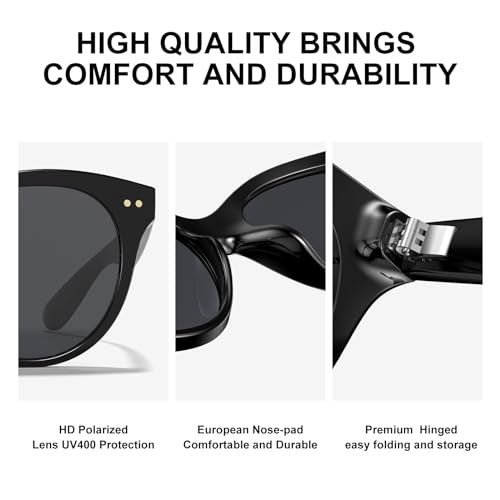 Oversized Polarized Sunglasses for Womens Retro Round Designer Vintage Trendy Style4
