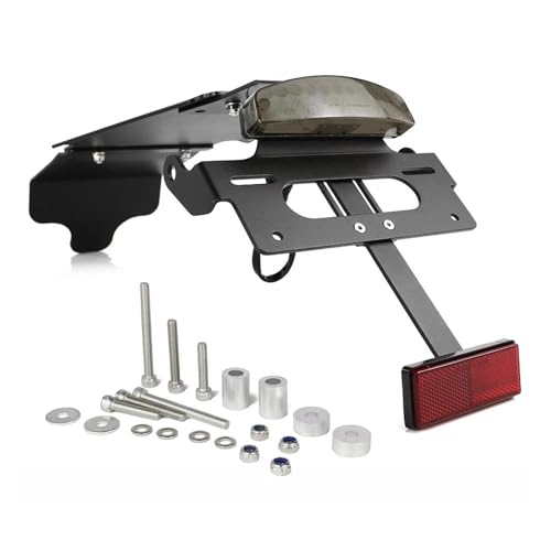 GVGFKPKZAY Für Triumph Wassergekühlte Bonneville T100 T120 Motorrad-Kennzeichenhalter-Kit Für Heckfender Motorrad kennzeichenhalterung(Gray with Reflector)