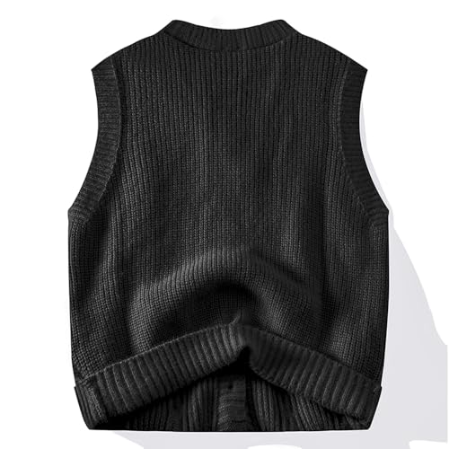 V Neck Cable Knit Sweater Vest Button Sleeveless Crop Knitwear Tank2