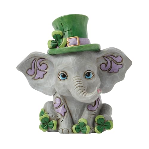 Enesco Jim Shore Heartwood Creek Irish Elephant with Clovers Figurine,