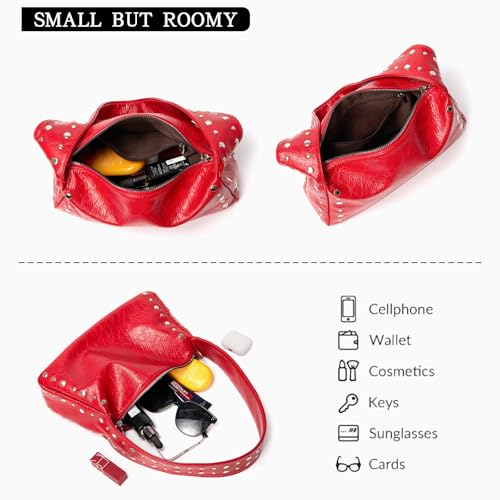 Image of Studded Purses For Women Y2k Shoulder Bag Small Vegan Leather Handbag