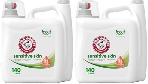 Image of Arm & Hammer Liquid Laundry Detergent, Sensitive Skin, Free & Clear | 140 Loads | 140 Fl oz | Pack of 2