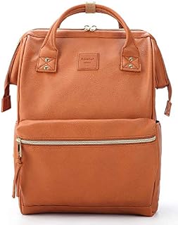 Kah&Kee Leather Backpack Diaper Bag with Laptop Compartment Travel School for Women Man