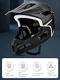 Full Face MTB Helmet with Detachable Chin Guard - Adjustable Bike Helmet for Cycling, Skateboarding, Climbing, Mountain Road Bike, BMX - 56cm-62cm- Black - Image 7