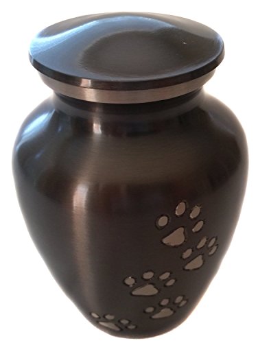 Pet-Urn-Ottillie-Paws-Legacy-Memorial-Pet-Cremation-Urns-for-Dogs-and-Cats-Ashes-Hand-Carved-Brass-Memory-Keepsake-Urn-Ebony-Vertical-Pewter-Paws-Medium Pet Urn Ottillie Paws Legacy Memorial Pet Cremation Urns for Dogs and Cats Ashes Hand Carved Brass Memory Keepsake Urn Ebony Vertical Pewter Paws Medium