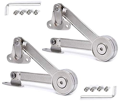 Lid Support Hinge, Heavy Duty Lid Stay Hinges Folding Lid Support Hinge for Cabinet,Closet,Wardrobe or Toy Box, Slided Down The Flap Lid Fupport Without Smashing Fingers (04-Hinge)