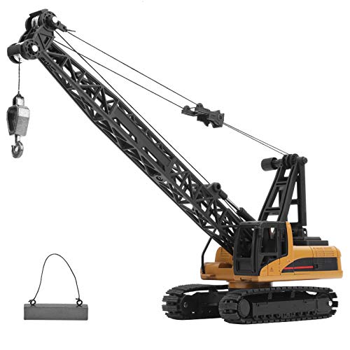 Schwertransport, 1/50 Engineering Crane, ABS + Legierung, Bewegliche Teile, Arm auf und ab, Haken auf und ab, 360° Drehung, Gummiraupe, Engineering Fahrzeug Spielzeug Geschenke für Kinder