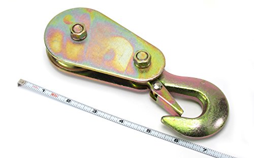 Elitexion Heavy Duty Pulley Lifting Block Hoist with Hook for 3/8 inch Cable, 4000 LB Capacity
