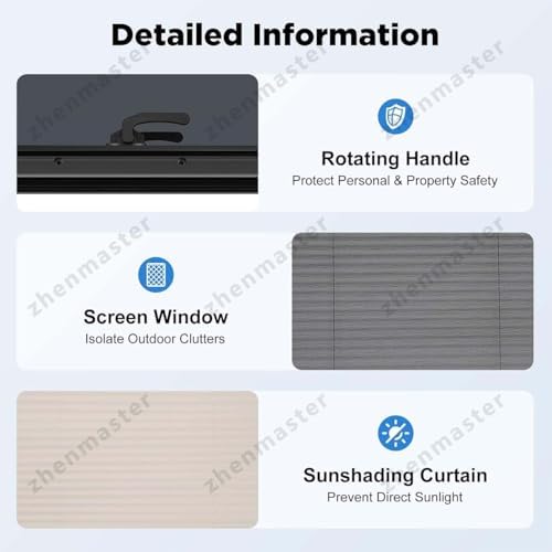 Adjustable Push-Out Acrylic RV Window with Blinds & Bug Screen, Durable Aluminum Trailer Window, 70° Opening, Easy Install for Motorhomes & Caravans (700x400mm)