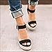 VICKI·VICKI Women's Wedges Sandals Platform Wedge Heels Espadrilles Women Shoes Sandals Black Size 8