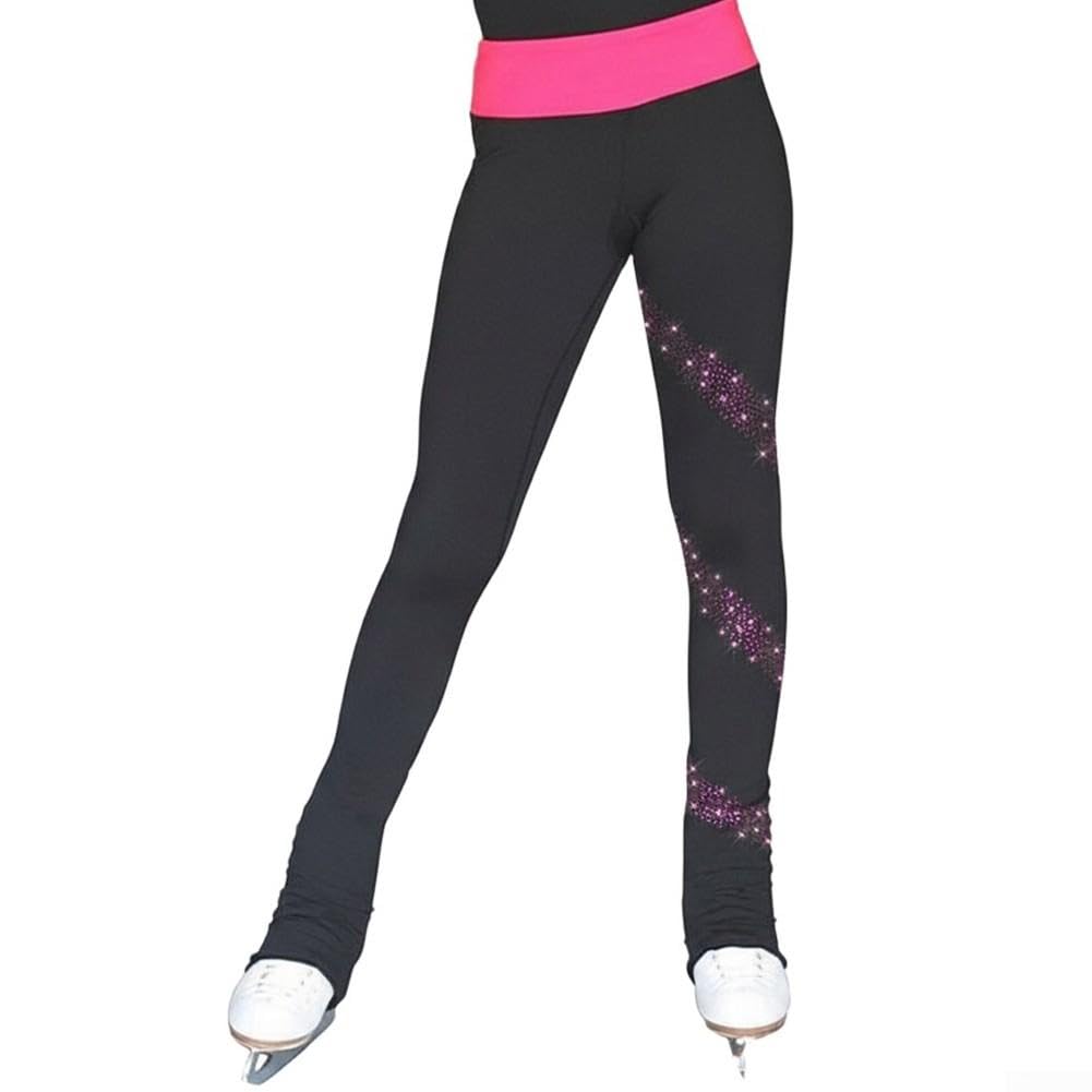 Gdfnmogo Pantaloni da pattinaggio su ghiaccio in nylon nero resistente agli | Nylon foderato in pile, finitura impermeabile, mantiene asciutto sul ghiaccio, calore delicato sulla pelle
