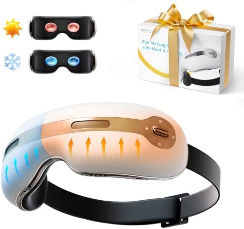 ALLJOY Eye Massager with Heat and Cooling for Migraines, Eye Mass...