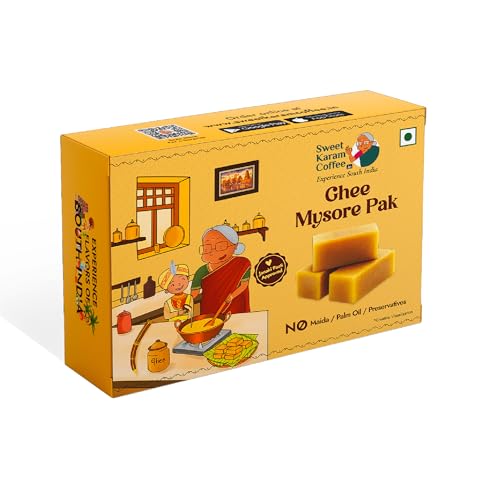 Image of Sweet Karam Coffee Ghee Mysore Pak - 100g | No Maida or Preservatives | Traditional South Indian Sweet | Soft & Rich Melt-in-the-Mouth Texture | Authentic Homemade Recipe | Perfect Festive treat