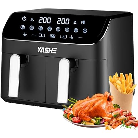YASHE 9L Dual Air Fryer with Touch Screen Cover