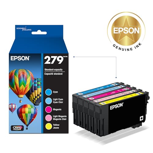 Image of Epson 279 Claria Photo HD Ink Standard Capacity 5 Color Cartridge Combo Pack (T279920-S) Works with Expression Photo XP-980