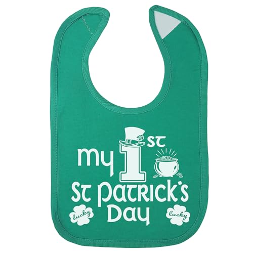 Aiden's Corner Baby Infant Cute Handmade Holiday Baby 1st St Patricks Day Bibs - Boy Girl Green St Paddys Day Bib