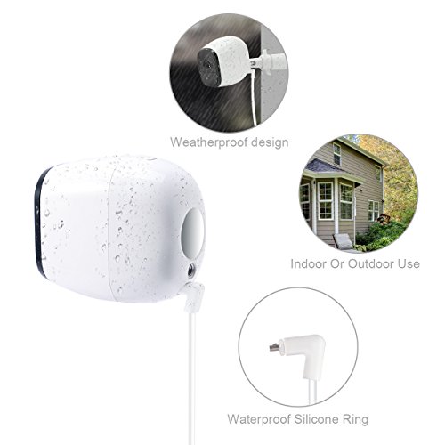 Lenink Weatherproof Outdoor Power Cable with Quick Charge 3.0 Power Adapter Compatible with Arlo Pro and Arlo Pro 2,Arlo Go and Arlo Security Light,White(16ft/5m)