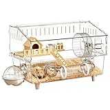 Large Hamster Cage, Enrichment Detachable Crate, Spacious Multi Level Habitat with Easy Assembly, Pet Mouse Cage for Outdoor Travel Pet Small Animal House Play Home Hamsters Mice Rodents