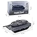2.4GHz Mini RC Tank Toy with LED and Rotating Turret. The Ultimate Military Toy for Boys and Girls (Gray)
