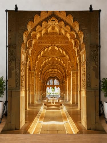 Image of Backdropon Interior Palace Architecture Vintage Art Photography Backdrops Curtain Cloth Birthday Background Seamless Photo Booth Prop Backdrop Size 8Feet Height & 5Feet Width (8 * 5)