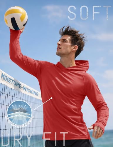 Image of KEFITEVD Men's Sun Hoodie Long Sleeve Fishing UPF 50+ SPF Quick Dry Shirts