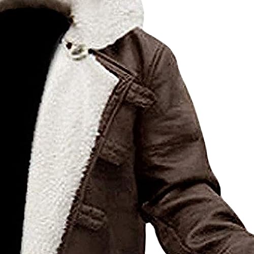 Chaqueta de cuero sintético para hombre talla 5X-Large marrón miniatura 4