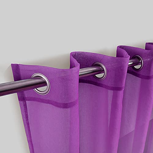 Koufall Aesthetic Purple Room Decor For Bedroom Ombre Sheer Design Glam Luxury Plum Grey Pattern Curtains For Living Room Set Of 2 Panels 52 X 63 Inch Length Gray #TOP6