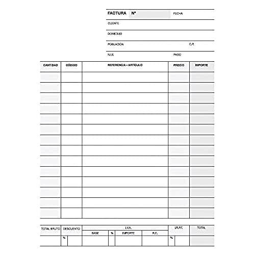 APLI 12701 - Talonario facturas 1/4 natural duplicado (A-63), 1 unidad