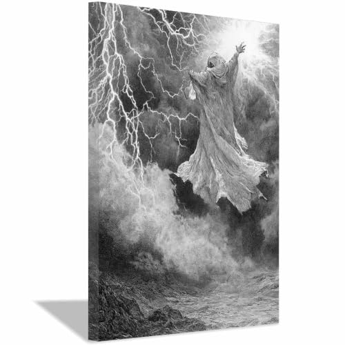 Affiche Silhouette Divine de la Foudre pour salon et chambre : déco murale XENIOU 70x100cm