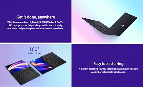 Image of ASUS Vivobook Go 15 L510 Laptop, 15.6 inch FHD, Intel Celeron N4020 Processor, 4GB DDR4 RAM 128GB Storage, 1-Year Microsoft 365, Thin & Light, Win 11 Home S, W /Wireless Mouse
