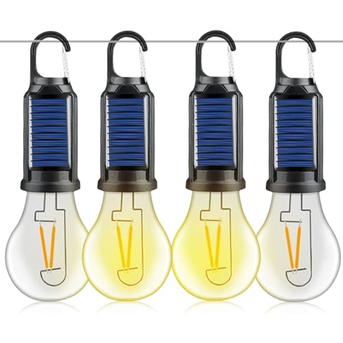 4 lámparas de camping recargables, 3 modos de luz, bombilla recargable con batería, carga USB, linterna LED mini, brillo ajustable, luz de camping