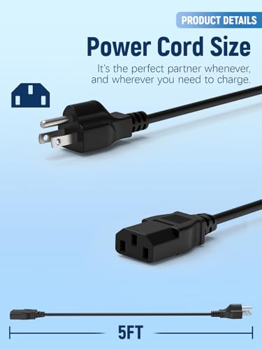 6ft/1.8m UL Listed AC Power Cord Cable Plug Compatible with Data Robotics Drobo Pro DRPR1A31 Hard Drive HDD Array - Thumbnail 2