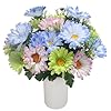 4 pcs fake flower bouquet 165 gerbera daisy artificial flowers silk flowers floral centerpieces for tables colorful daisy flower arrangement wildflowers for easter indoor summer home wedding decor  urban country home decor