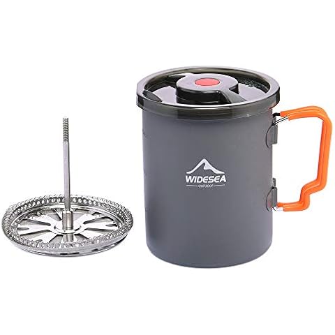 widesea Camping Kaffeebereiter mit French Press Kaffeekanne 750 ML Cover
