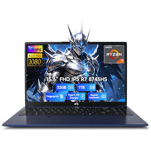 Image of NIMO 15.6 inch AI-Productivity Light Gaming Laptop, AMD Ryzen 7 8745HS Radeon 780M (Beat R9 7940HS), 32GB DDR5 1TB SSD, USB4 100W USB-C PD for Creative Projects, College Creators & AI Work, 2-Yr Warranty