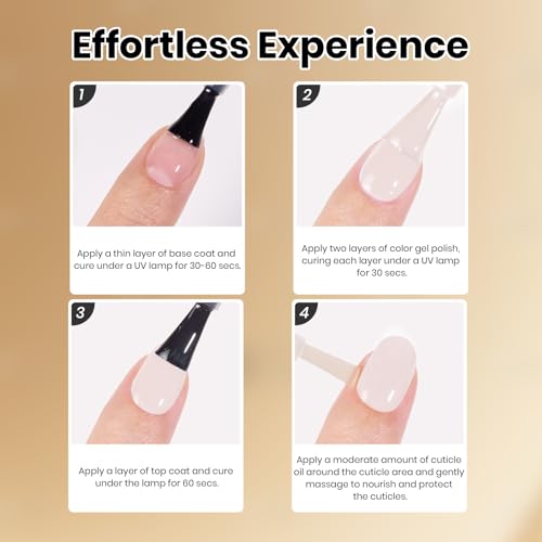 Image of Beetles White Gel Nail Polish - Creamy Hush 15ML Full Size /0.51Fl Oz, HEMA-Free Milky Gel Polish, Same Color Bottle, Soak Off UV LED Lamp French Nails Art, Manicure Salon DIY