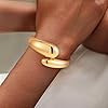 Yowivon Gold Bangles Bracelet for Women, Chunky Gold Bracelet Teardrop Twisted Hinged Open Bangle Bracelets, Non Tarnish 18K Gold Plated Thick Cuff Bracelets Trendy Jewelry Gifts #1