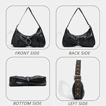 Retro Y2K Hobo Shoulder Bag for Women, Leather Big Tote Handbag